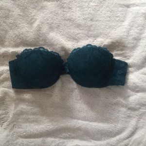 34B aerie dark blue green strapless bra